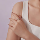 925 Sterling Silver Snowflake Ring with Pavé CZ in White Gold for Women-6