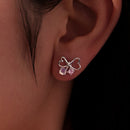 925 Sterling Silver Earrings with Pavé Setting CZ and Transparent Glass for Women-5