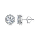 925 Sterling Silver Moissanite 1 Carat Earrings in 10mm Pavé Setting for Women-4