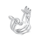 925 Sterling Silver Plated White Gold Adjustable Ring for Women-1