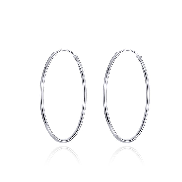 925 Sterling Silver Plated Platinum Earrings 3cm for Women