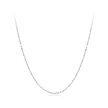 925 Sterling Silver White Gold Plated Necklace 40+5cm for Women