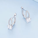 925 Sterling Silver Earrings with CZ Pavé Setting, 1.4*0.62cm for Women-5