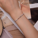 925 Sterling Silver Bracelet with Pavé Setting CZ, Platinum Plated, 14.5+3cm, for Women-7