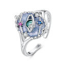 925 Sterling Silver Pendant 1.5*1.2 cm with Enamel and CZ for Women-1