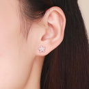 925 Sterling Silver Rose Gold Plated Pavé Setting CZ Earrings-6
