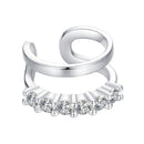 925 Sterling Silver Earrings with Pavé Setting CZ in Platinum-1