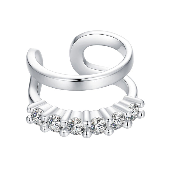 925 Sterling Silver Earrings with Pavé Setting CZ in Platinum