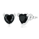 925 Sterling Silver Oxidized CZ Earrings for Women-1
