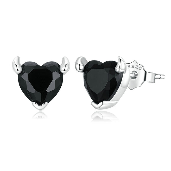 925 Sterling Silver Oxidized CZ Earrings for Women