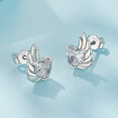 925 Sterling Silver Earrings with Pavé Setting CZ in Oxidized Silver - 1.0*0.7cm-3