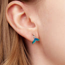925 Sterling Silver White Gold Plated Enamel Earrings for Women-6