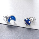 925 Sterling Silver Earrings for Women - Enamel Moon and Sun Design, 0.7x0.6cm, 0.6x0.8cm-2
