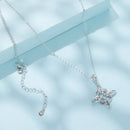 925 Sterling Silver Necklace with White Gold Plating and CZ - 40+5cm for Women-4