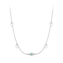 925 Sterling Silver Opal Pendant Necklace for Women - 40+5cm Adjustable Length-1