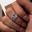925 Sterling Silver Pavé CZ Oxidized Silver Ring 1.9mm Style E-7