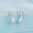 925 Sterling Silver Earrings with Pavé Setting CZ in White Gold Finish, 1x0.7cm for Women-2