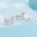 925 Sterling Silver Earrings with Pavé Setting and White Gold Plating for Women-2