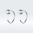 925 Sterling Silver Earrings with Plated Platinum, 1cm Diameter for Women-6