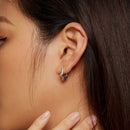 S925 Sterling Silver Earrings for Women - Oxidized Silver, 17x4mm-7