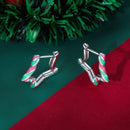 925 Sterling Silver Enamel Plated Platinum Earrings for Women-4