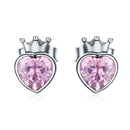 925 Sterling Silver Oxidized Pavé Setting CZ Earrings-1