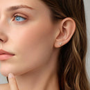 925 Sterling Silver Earrings with Pavé Setting CZ in Gold Plated-9