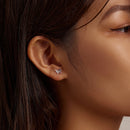 925 Sterling Silver Earrings with Pavé Setting CZ and Oxidized Silver-5
