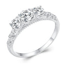 925 Sterling Silver Moissanite Pavé Setting Ring Size 6 for Women-2