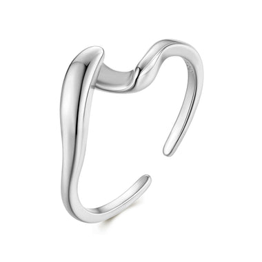925 Sterling Silver White Gold Plated Ring for Women - 0
