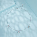 925 Sterling Silver + Plated White Gold Necklace with Adjustable Length for Women-3