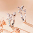925 Sterling Silver White Gold Plated CZ Earrings for Women-3