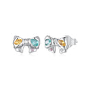 925 Sterling Silver Earrings with Transparent Glass and CZ for Women-1