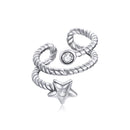 925 Sterling Silver Oxidized Silver Pavé Setting CZ Earrings-1