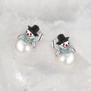 925 Sterling Silver White Gold Plated Quality Shell Pearl Earrings-3