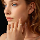 925 Sterling Silver & Moissanite Ring with Freshwater Pearl - Size 6 - Women's Jewelry-7