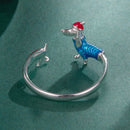 925 Sterling Silver Enamel Ring for Dogs, 0.2cm Width, White Gold Plated-4