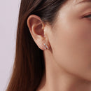 925 Sterling Silver Oxidized Silver Earrings Size 1.3*0.7cm-7