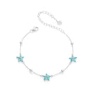 925 Sterling Silver Starfish Design Bracelet with Enamel Process-2