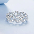 925 Sterling Silver White Gold Plated 0.6cm Ring Size 6 for Women-4