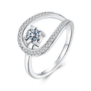 925 Sterling Silver 0.50 Carat Moissanite Ring Size 6 for Women-3