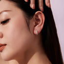 925 Sterling Silver Earrings with CZ and White Gold Plating-8