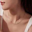 925 Sterling Silver 40cm Necklace with Plated White Gold-7