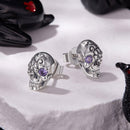 925 Sterling Silver Earrings with Oxidized Finish and CZ Stones-3