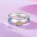 925 Sterling Silver Enamel Ring Size 6.0 for Women-5