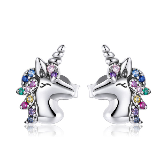 925 Sterling Silver Earrings with Pavé Setting CZ, Oxidized, 1.4x0.9cm for Women