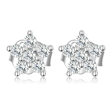 925 Sterling Silver Plated Platinum Pavé Setting CZ Earrings for Women