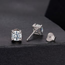 925 Sterling Silver & Moissanite Earrings - White Gold Plated, 0.5ct, Style S for Women-4
