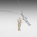 925 Sterling Silver Plated White Gold & Gold Necklace 40+5cm for Women-5