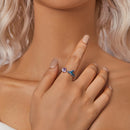 925 Sterling Silver Enamel White Gold Plated 1.6mm CZ Pavé Setting Ring-6